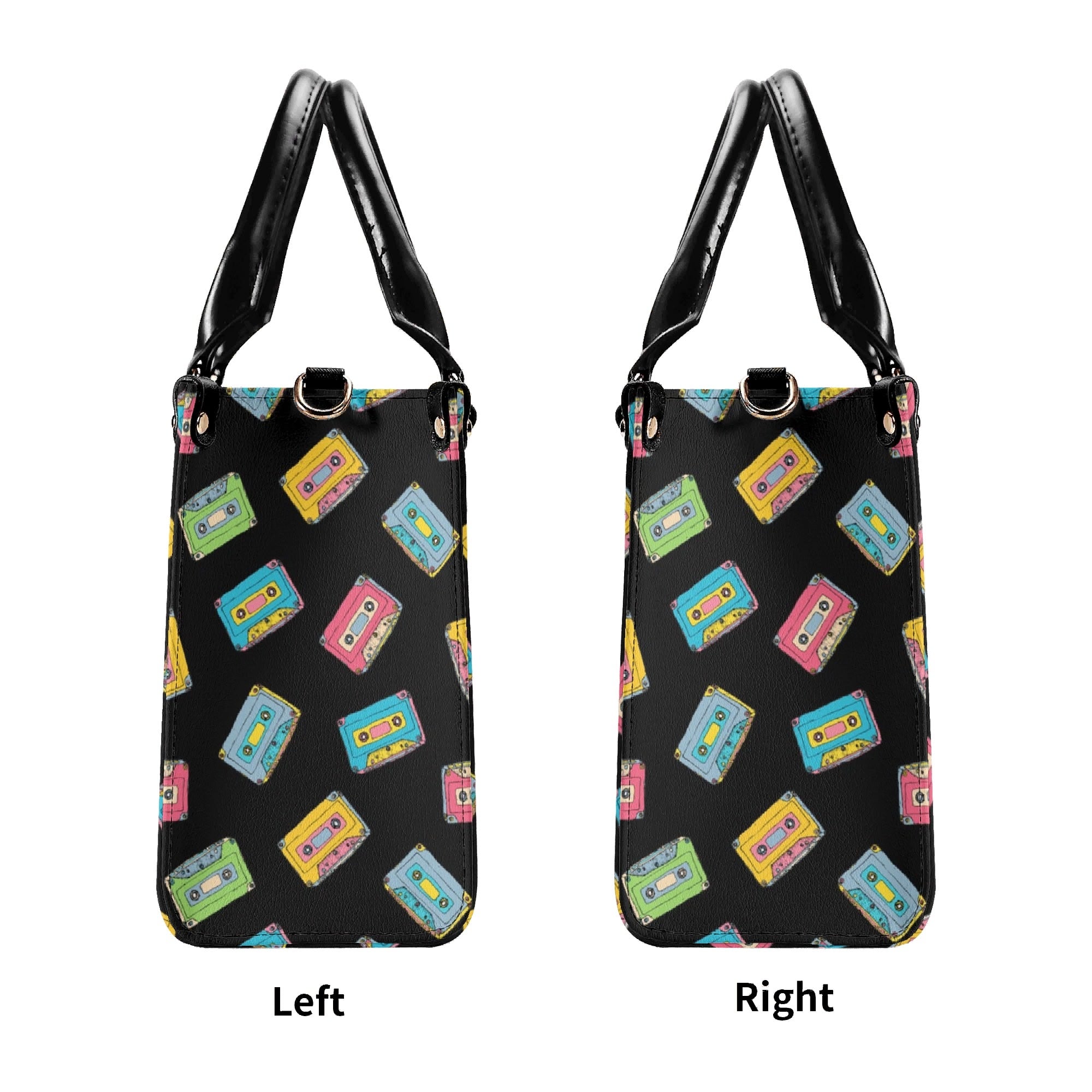 Colourful Cassette Tapes Luxury PU Leather Handbag Luxury PU Leather Handbag Music Printed Offshore Retro
