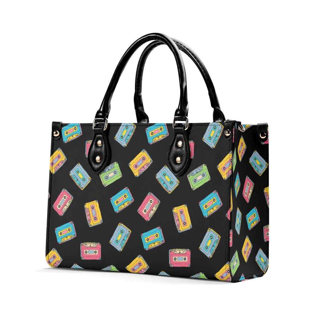 Colourful Cassette Tapes Luxury PU Leather Handbag Luxury PU Leather Handbag Music Printed Offshore Retro