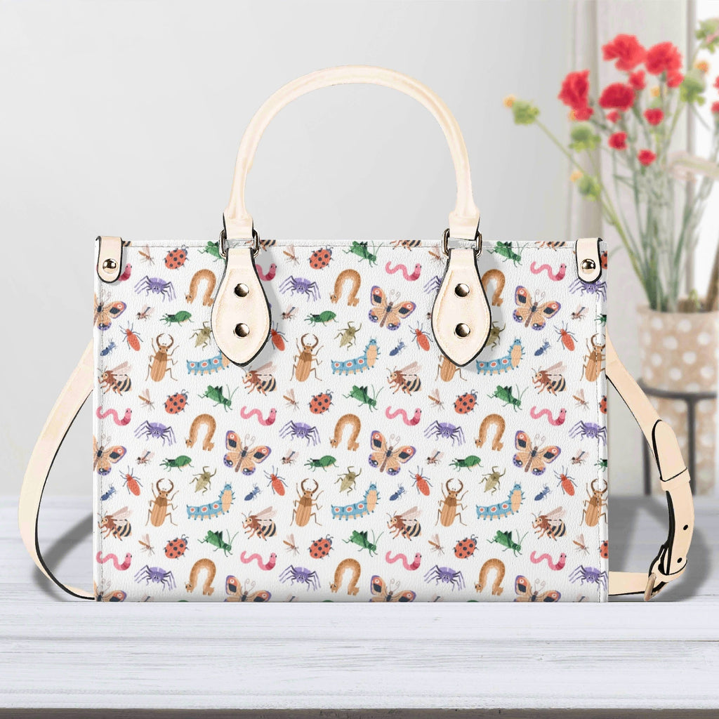 Cute Little Bugs Luxury PU Leather Handbag Beige Luxury PU Leather Handbag animal Printed Offshore