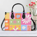 Floral Patchwork Luxury PU Leather Handbag Black Luxury PU Leather Handbag Printed Offshore