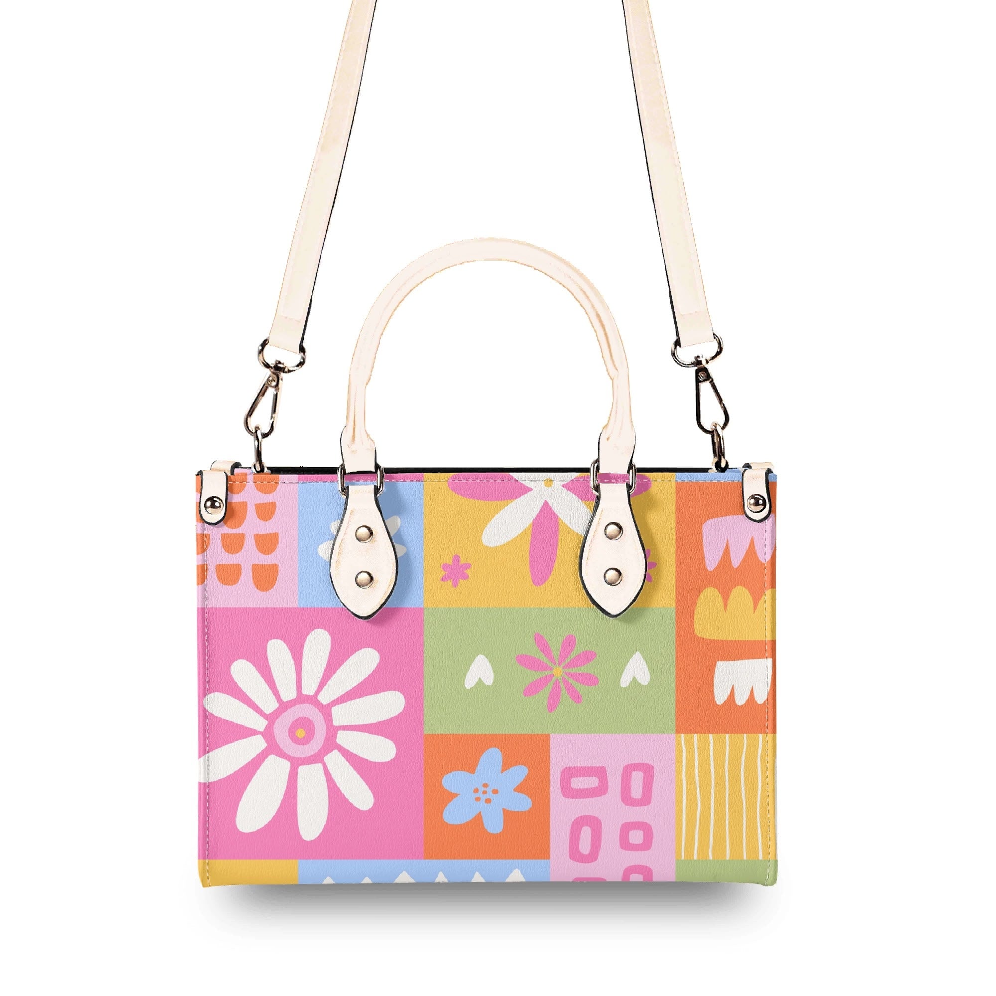 Floral Patchwork Luxury PU Leather Handbag Luxury PU Leather Handbag Printed Offshore