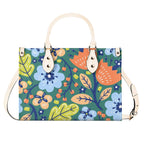 Bright Boho Flowers Luxury PU Leather Handbag Luxury PU Leather Handbag Plants Printed Offshore