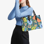 Bright Boho Flowers Luxury PU Leather Handbag Luxury PU Leather Handbag Plants Printed Offshore