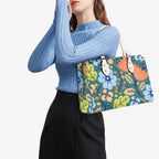 Bright Boho Flowers Luxury PU Leather Handbag Luxury PU Leather Handbag Plants Printed Offshore