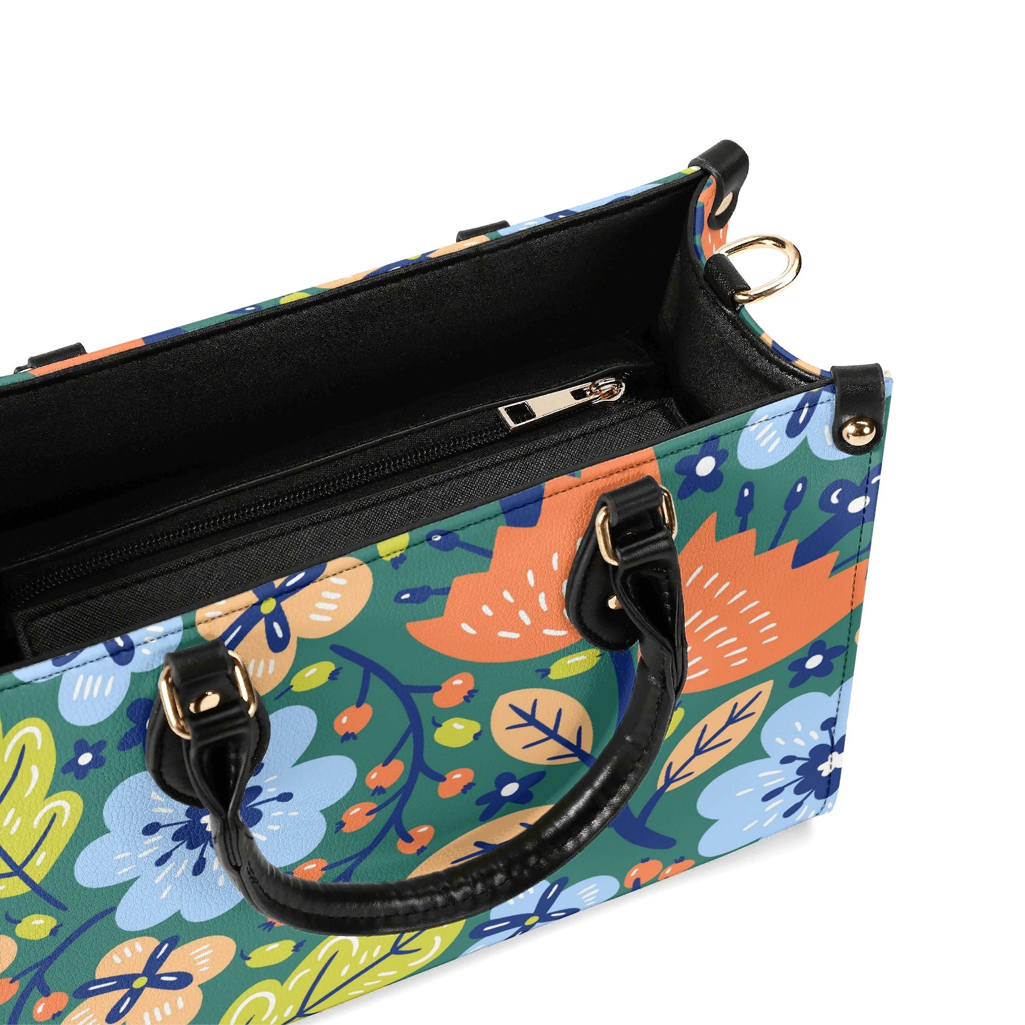 Bright Boho Flowers Luxury PU Leather Handbag Luxury PU Leather Handbag Plants Printed Offshore