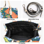 Bright Boho Flowers Luxury PU Leather Handbag Luxury PU Leather Handbag Plants Printed Offshore