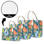 Bright Boho Flowers Luxury PU Leather Handbag Luxury PU Leather Handbag Plants Printed Offshore