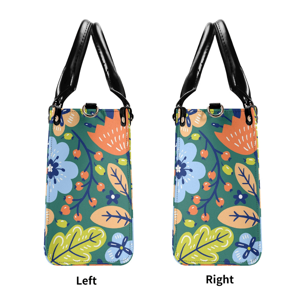 Bright Boho Flowers Luxury PU Leather Handbag Luxury PU Leather Handbag Plants Printed Offshore