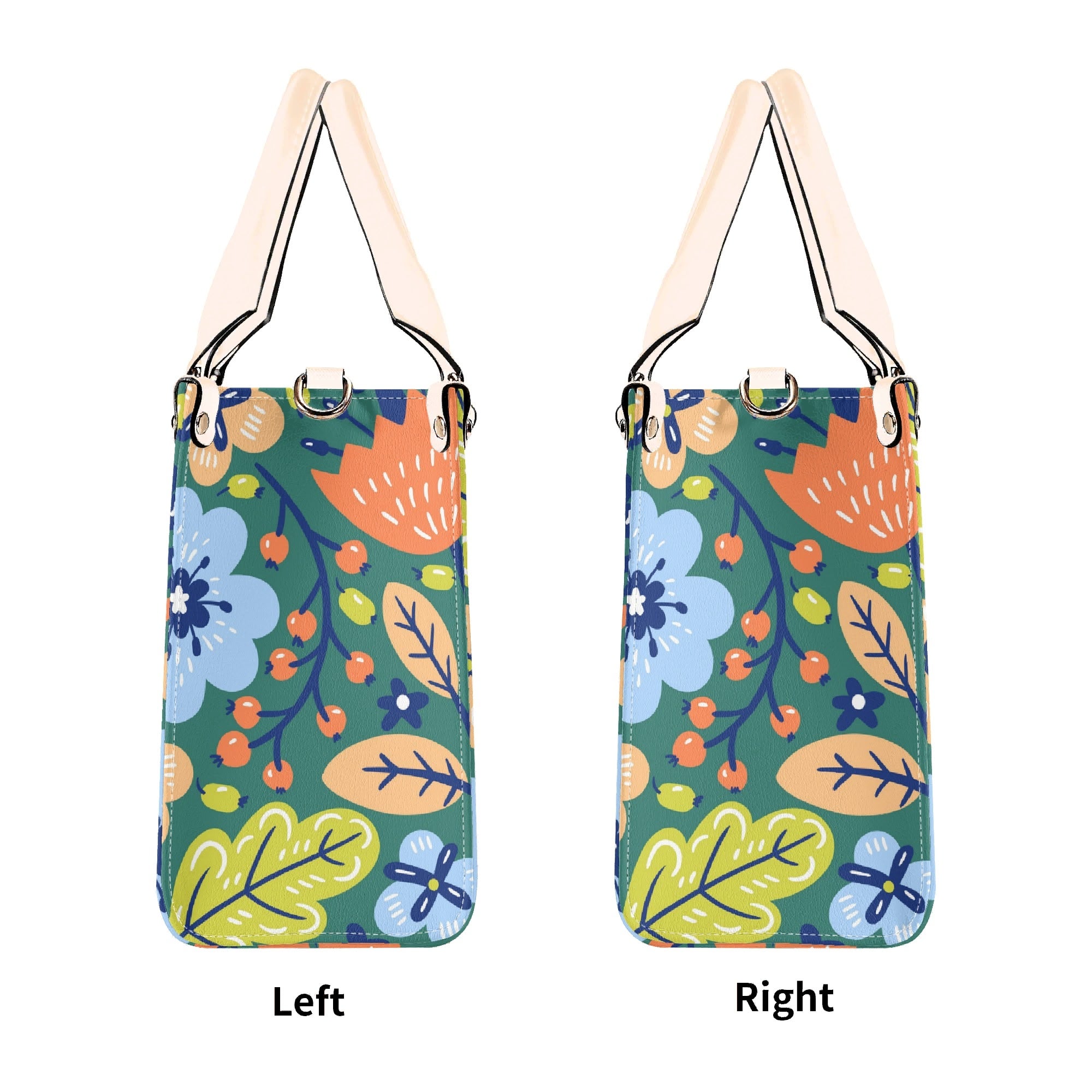 Bright Boho Flowers Luxury PU Leather Handbag Luxury PU Leather Handbag Plants Printed Offshore
