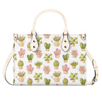 Cactus Pots And Flowers Luxury PU Leather Handbag Luxury PU Leather Handbag Plants Printed Offshore