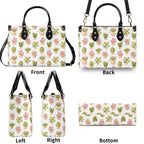Cactus Pots And Flowers Luxury PU Leather Handbag Luxury PU Leather Handbag Plants Printed Offshore