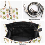 Cactus Pots And Flowers Luxury PU Leather Handbag Luxury PU Leather Handbag Plants Printed Offshore