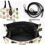 Cactus Pots And Flowers Luxury PU Leather Handbag Luxury PU Leather Handbag Plants Printed Offshore