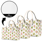 Cactus Pots And Flowers Luxury PU Leather Handbag Luxury PU Leather Handbag Plants Printed Offshore