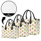 Cactus Pots And Flowers Luxury PU Leather Handbag Luxury PU Leather Handbag Plants Printed Offshore