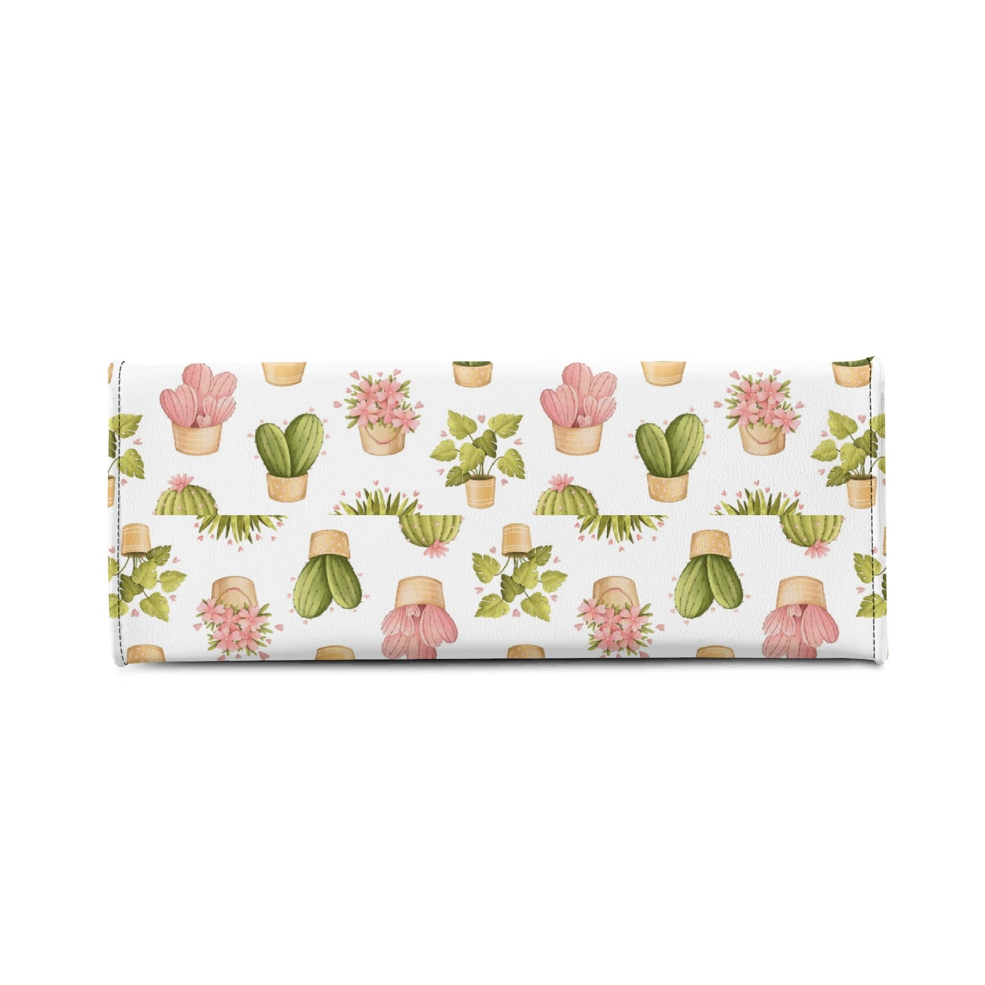 Cactus Pots And Flowers Luxury PU Leather Handbag Luxury PU Leather Handbag Plants Printed Offshore