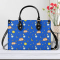 Cats In Space Luxury PU Leather Handbag Black Luxury PU Leather Handbag animal Printed Offshore Space
