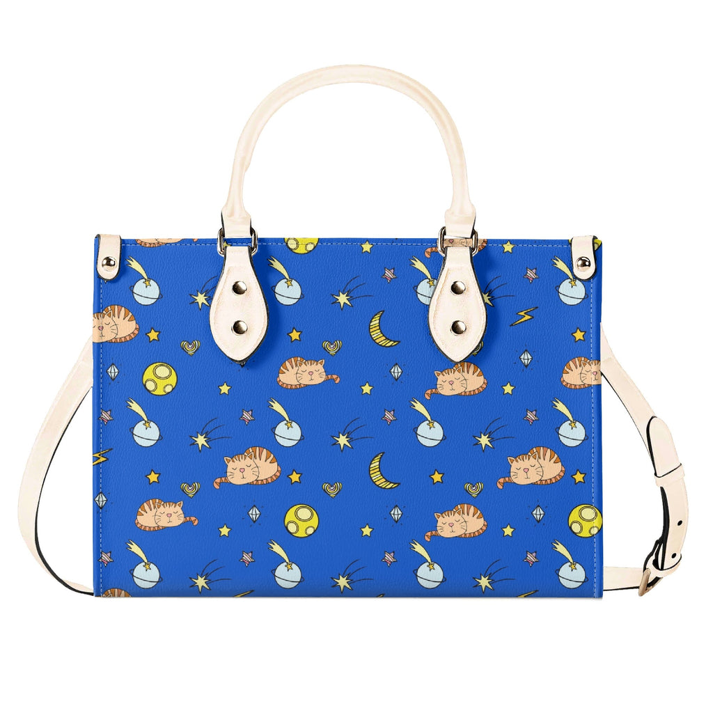 Cats In Space Luxury PU Leather Handbag Luxury PU Leather Handbag animal Printed Offshore Space