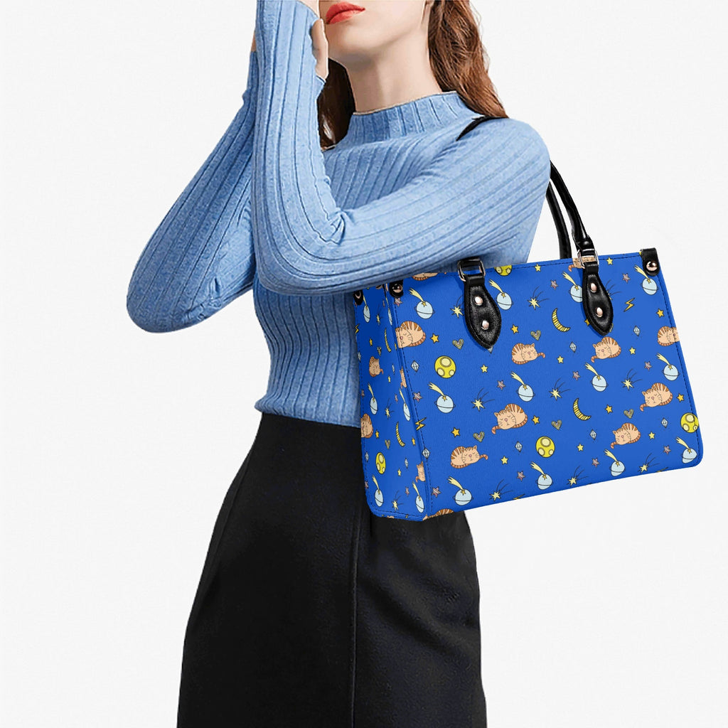 Cats In Space Luxury PU Leather Handbag Luxury PU Leather Handbag animal Printed Offshore Space