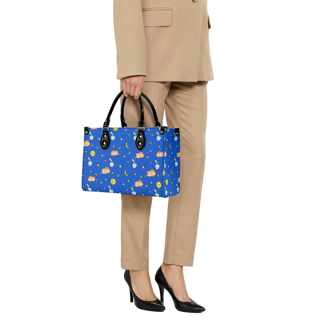 Cats In Space Luxury PU Leather Handbag Luxury PU Leather Handbag animal Printed Offshore Space