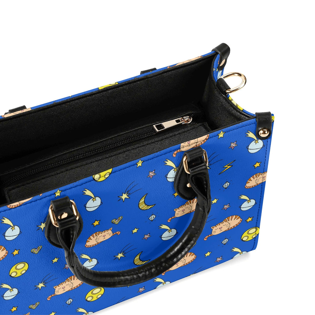Cats In Space Luxury PU Leather Handbag Luxury PU Leather Handbag animal Printed Offshore Space