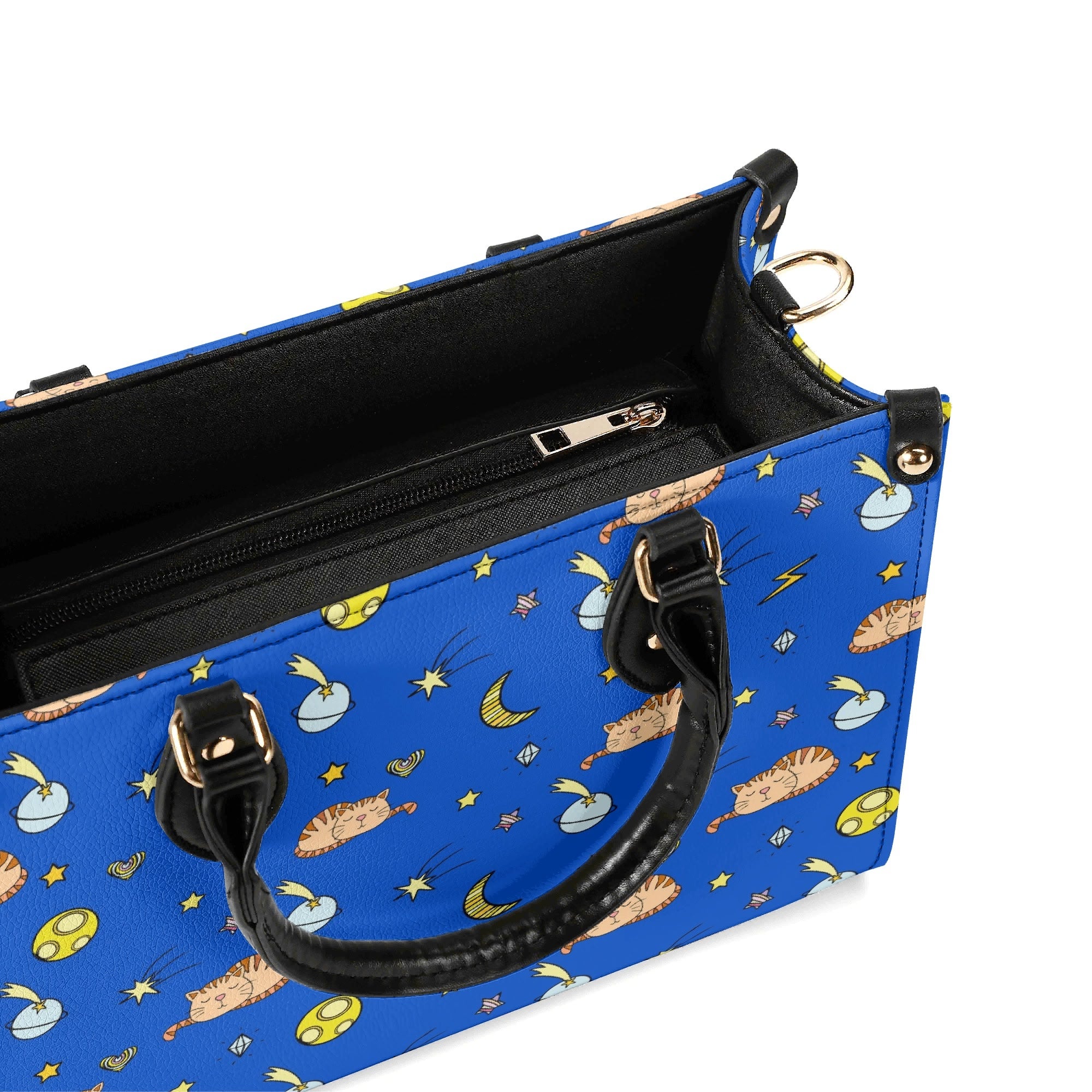 Cats In Space Luxury PU Leather Handbag Luxury PU Leather Handbag animal Printed Offshore Space