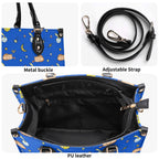 Cats In Space Luxury PU Leather Handbag Luxury PU Leather Handbag animal Printed Offshore Space