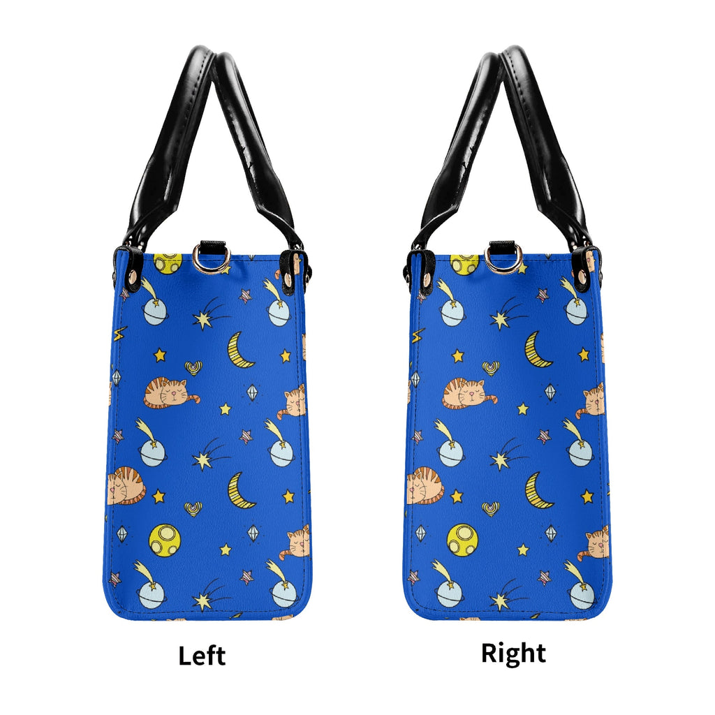 Cats In Space Luxury PU Leather Handbag Luxury PU Leather Handbag animal Printed Offshore Space