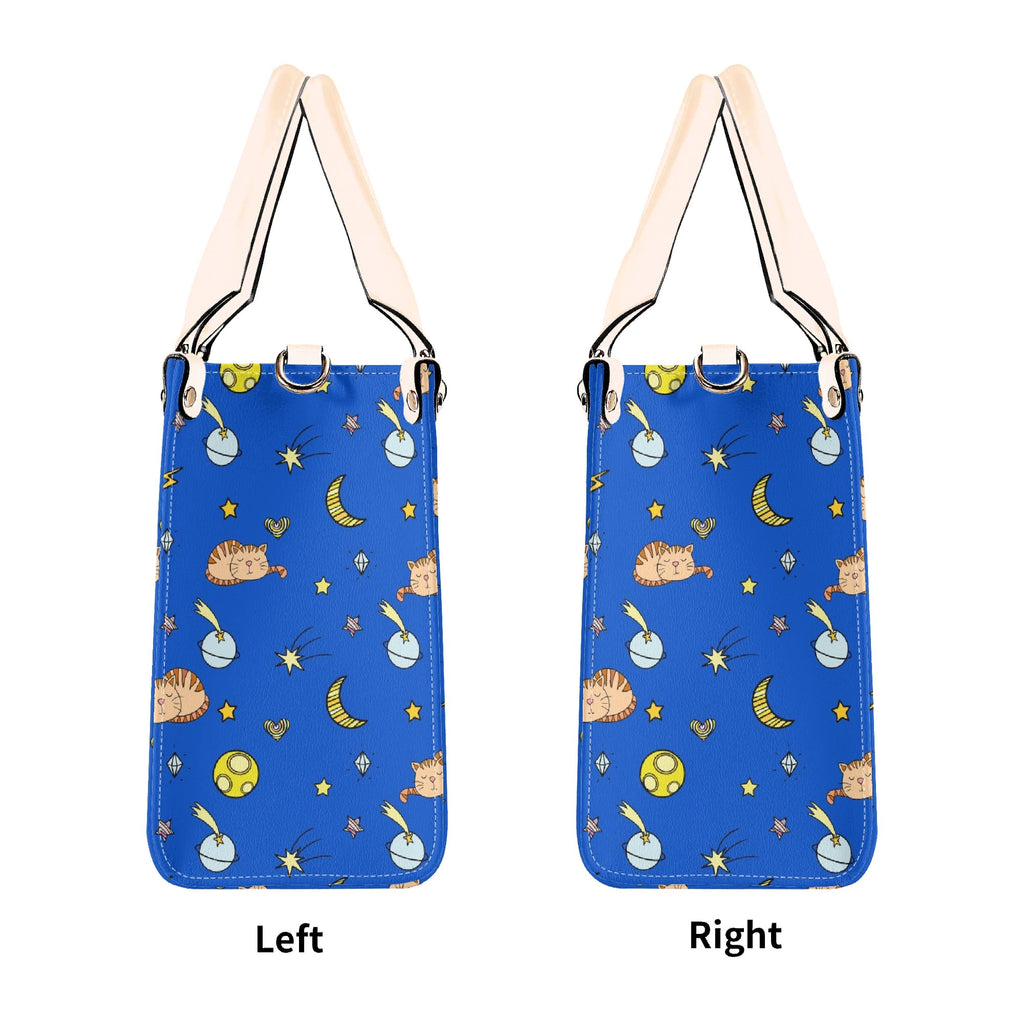 Cats In Space Luxury PU Leather Handbag Luxury PU Leather Handbag animal Printed Offshore Space