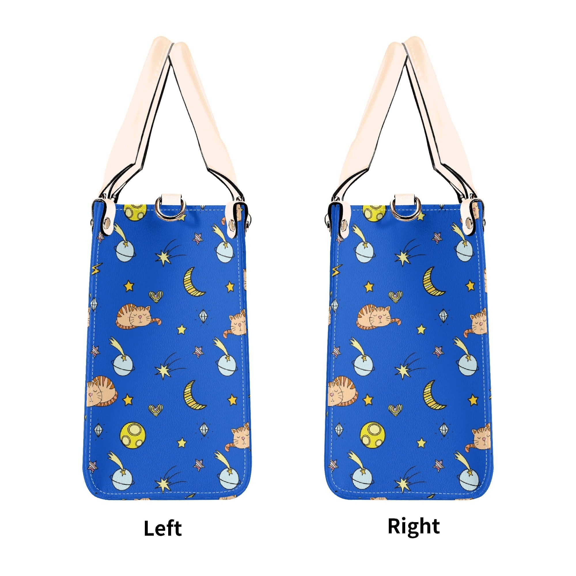 Cats In Space Luxury PU Leather Handbag Luxury PU Leather Handbag animal Printed Offshore Space