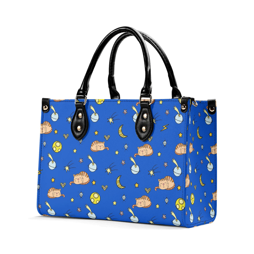 Cats In Space Luxury PU Leather Handbag Luxury PU Leather Handbag animal Printed Offshore Space