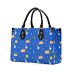 Cats In Space Luxury PU Leather Handbag Luxury PU Leather Handbag animal Printed Offshore Space