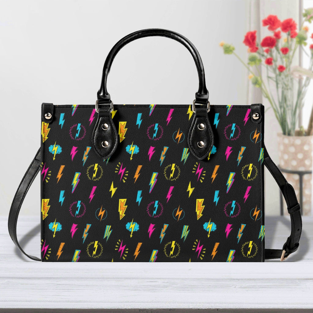 Fun Lightning Luxury PU Leather Handbag L Luxury PU Leather Handbag comic Printed Offshore