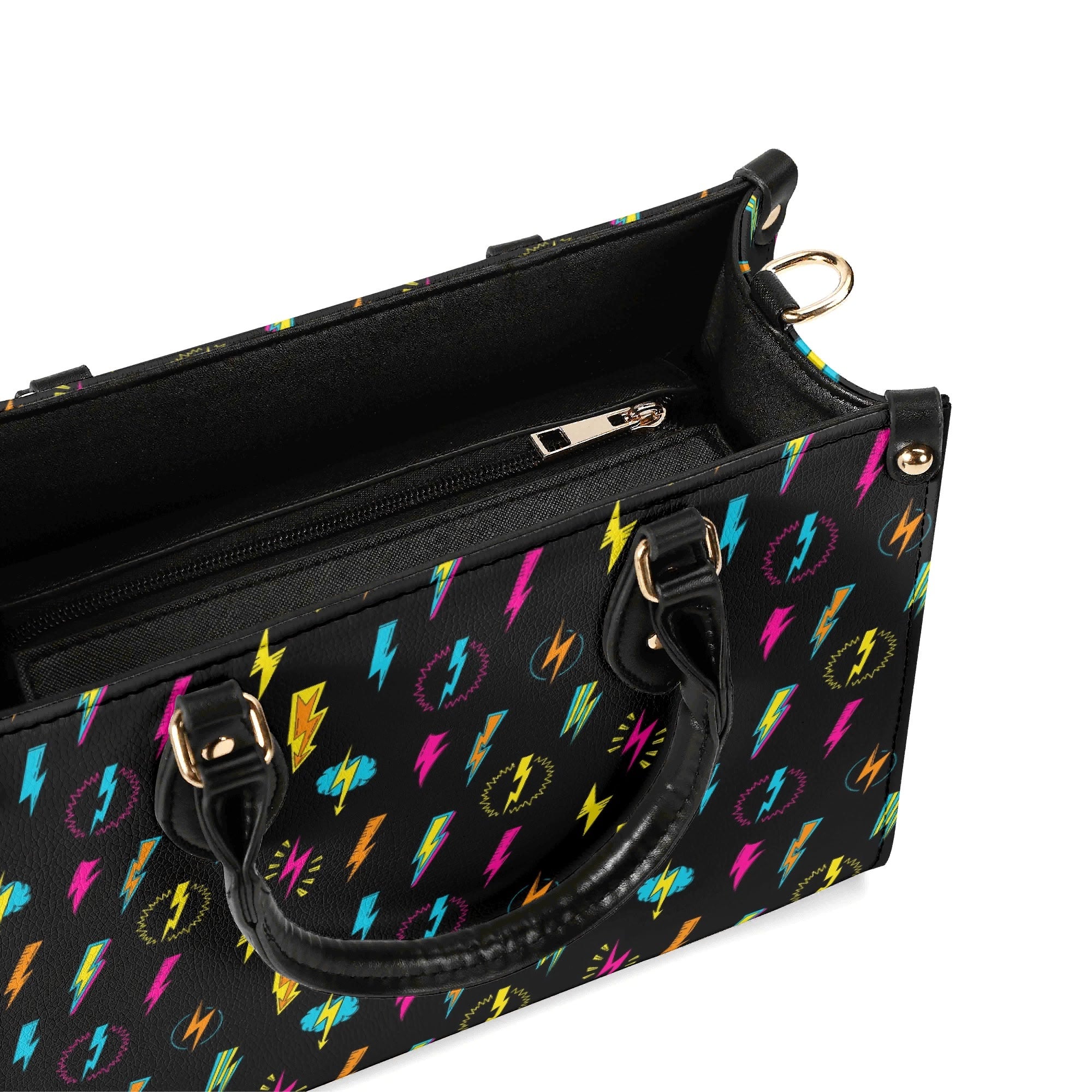 Fun Lightning Luxury PU Leather Handbag Luxury PU Leather Handbag comic Printed Offshore