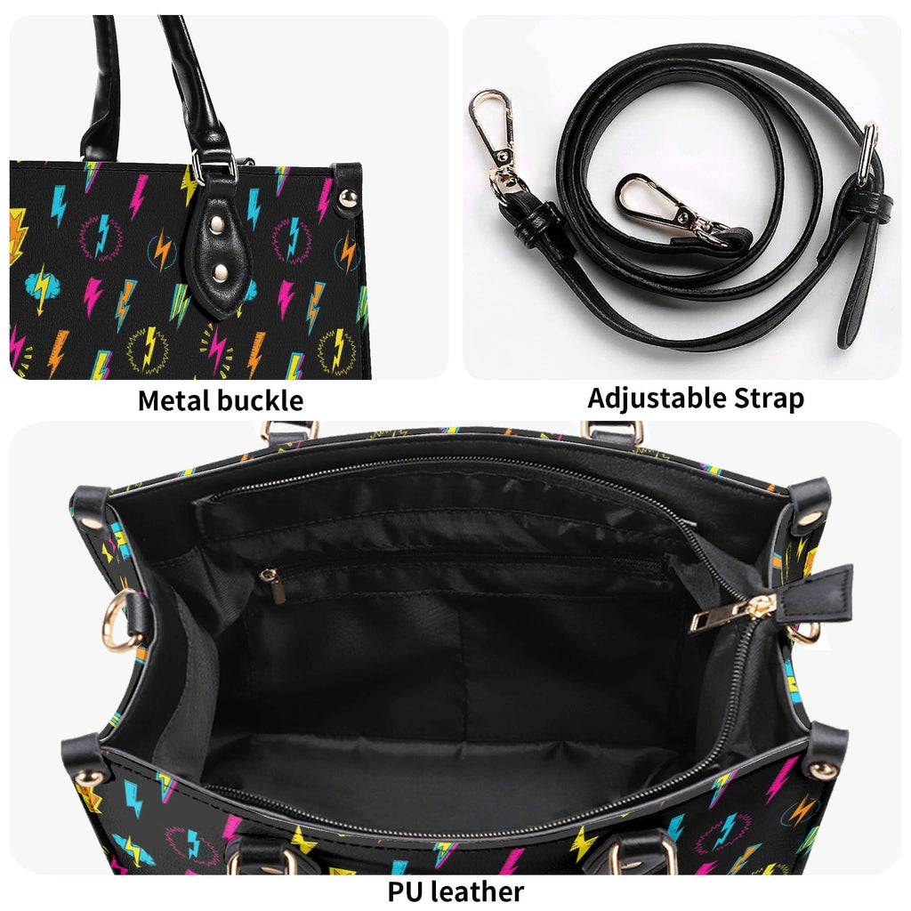 Fun Lightning Luxury PU Leather Handbag Luxury PU Leather Handbag comic Printed Offshore