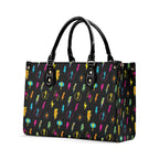 Fun Lightning Luxury PU Leather Handbag Luxury PU Leather Handbag comic Printed Offshore