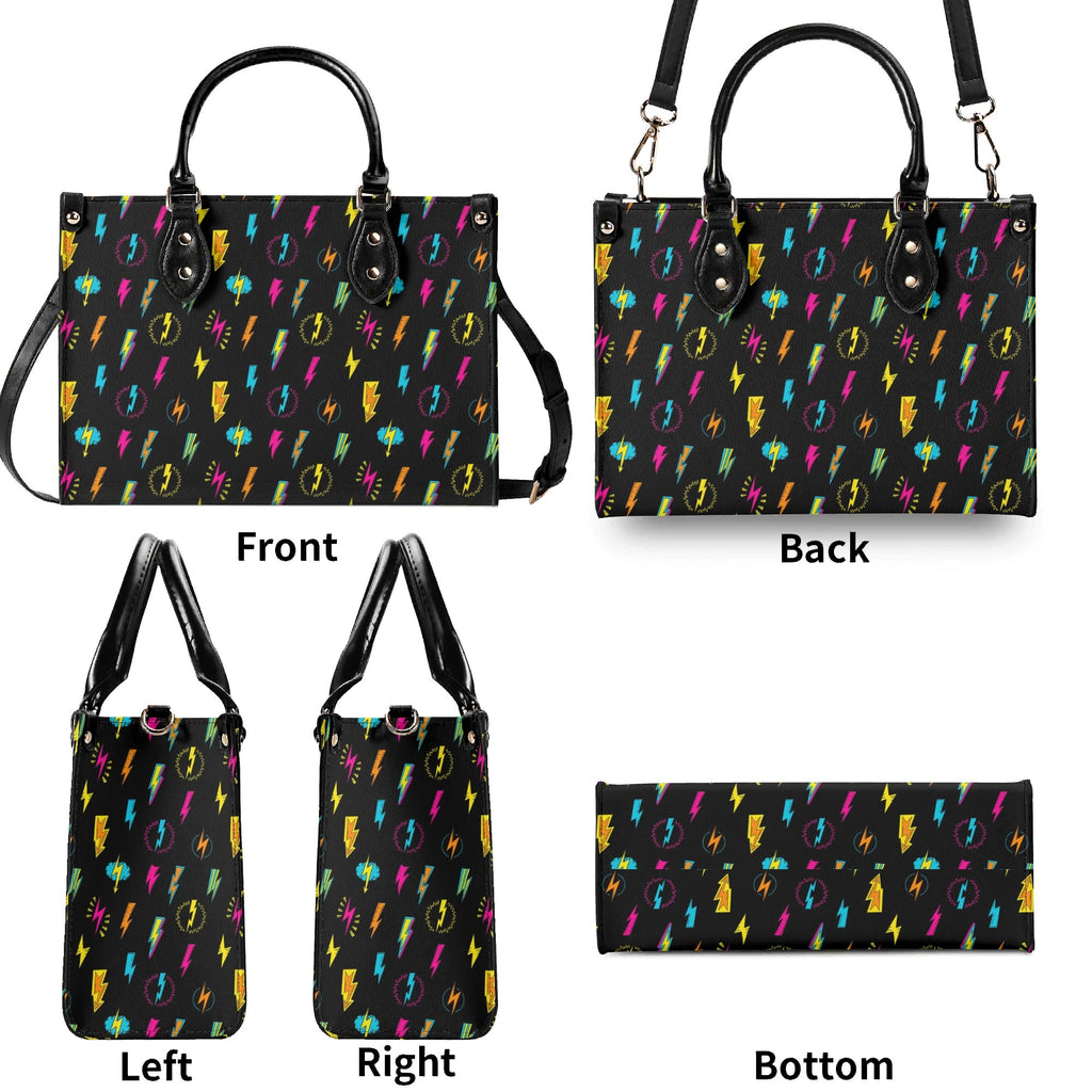 Fun Lightning Luxury PU Leather Handbag Luxury PU Leather Handbag comic Printed Offshore