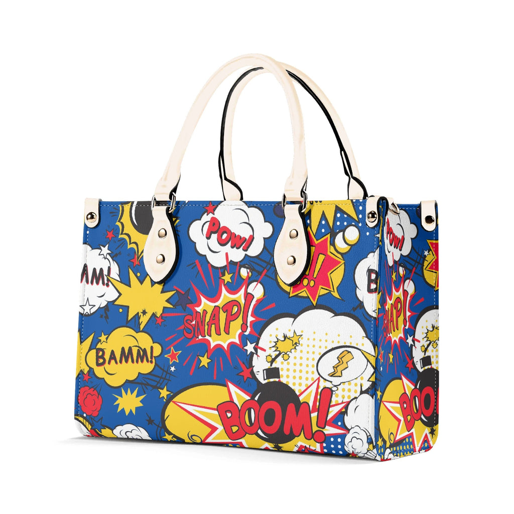 Comic Book Blue Luxury PU Leather Handbag Luxury PU Leather Handbag comic Printed Offshore
