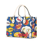 Comic Book Blue Luxury PU Leather Handbag Luxury PU Leather Handbag comic Printed Offshore