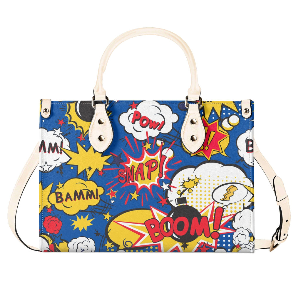 Comic Book Blue Luxury PU Leather Handbag Luxury PU Leather Handbag comic Printed Offshore