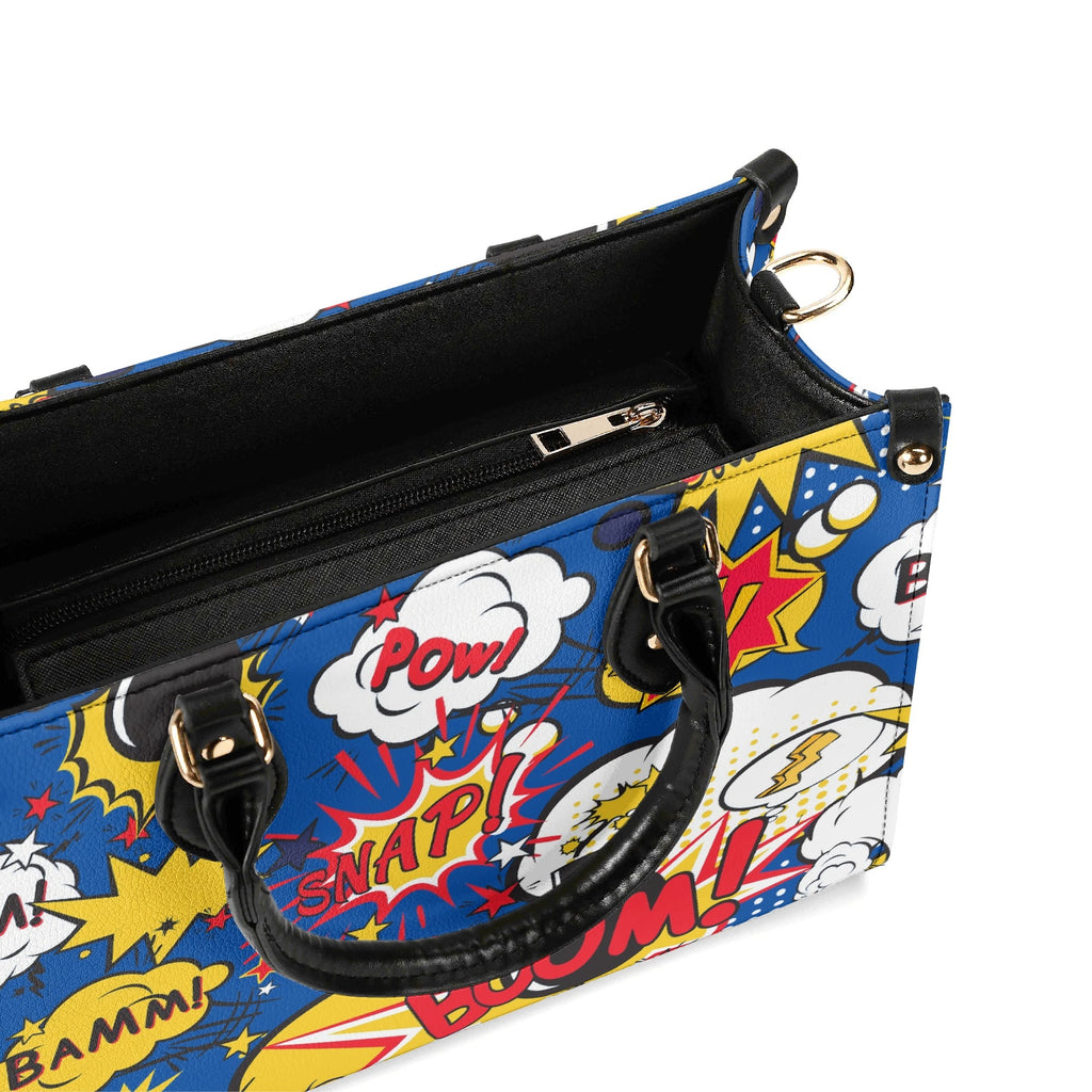 Comic Book Blue Luxury PU Leather Handbag Luxury PU Leather Handbag comic Printed Offshore