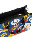 Comic Book Blue Luxury PU Leather Handbag Luxury PU Leather Handbag comic Printed Offshore