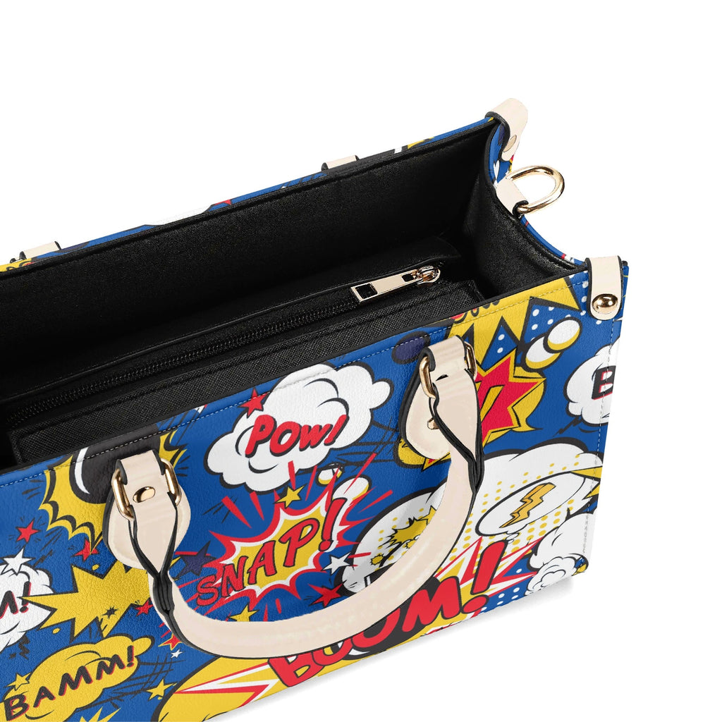 Comic Book Blue Luxury PU Leather Handbag Luxury PU Leather Handbag comic Printed Offshore