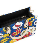 Comic Book Blue Luxury PU Leather Handbag Luxury PU Leather Handbag comic Printed Offshore