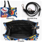 Comic Book Blue Luxury PU Leather Handbag Luxury PU Leather Handbag comic Printed Offshore