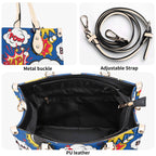 Comic Book Blue Luxury PU Leather Handbag Luxury PU Leather Handbag comic Printed Offshore