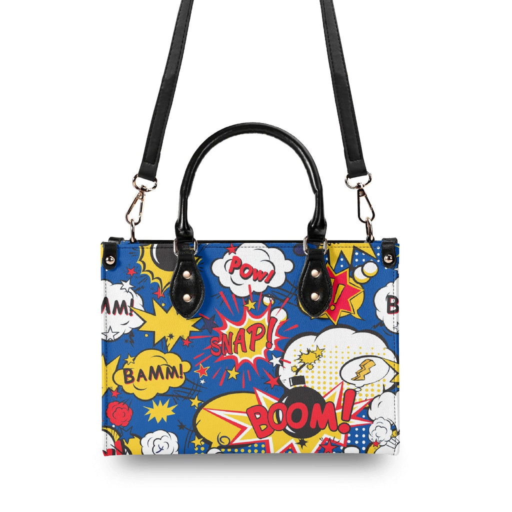 Comic Book Blue Luxury PU Leather Handbag Luxury PU Leather Handbag comic Printed Offshore