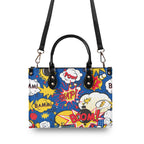 Comic Book Blue Luxury PU Leather Handbag Luxury PU Leather Handbag comic Printed Offshore