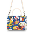 Comic Book Blue Luxury PU Leather Handbag Luxury PU Leather Handbag comic Printed Offshore