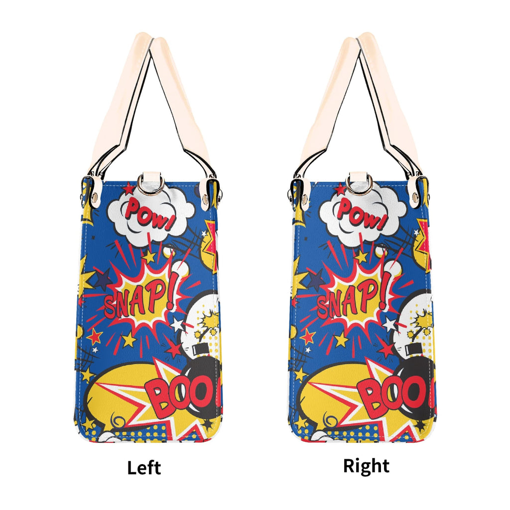 Comic Book Blue Luxury PU Leather Handbag Luxury PU Leather Handbag comic Printed Offshore